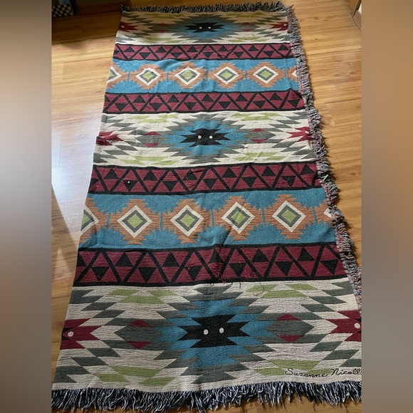 Suzanne Nicoll Southwestern Aztec 84x82 Lg Blanket Limited Edition Textile